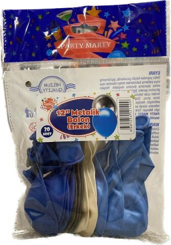 Nedi Pm-12140 Balon Metalik Erkek Asorti 20 Li